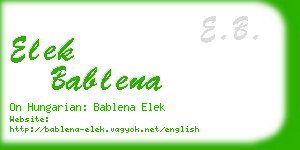 elek bablena business card